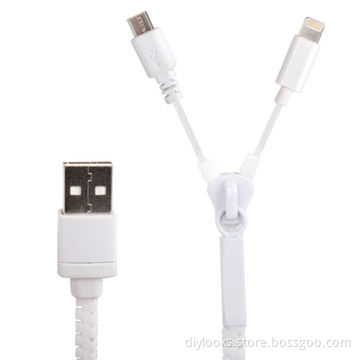 2-in-1 Zipper USB Data/Charging Cable